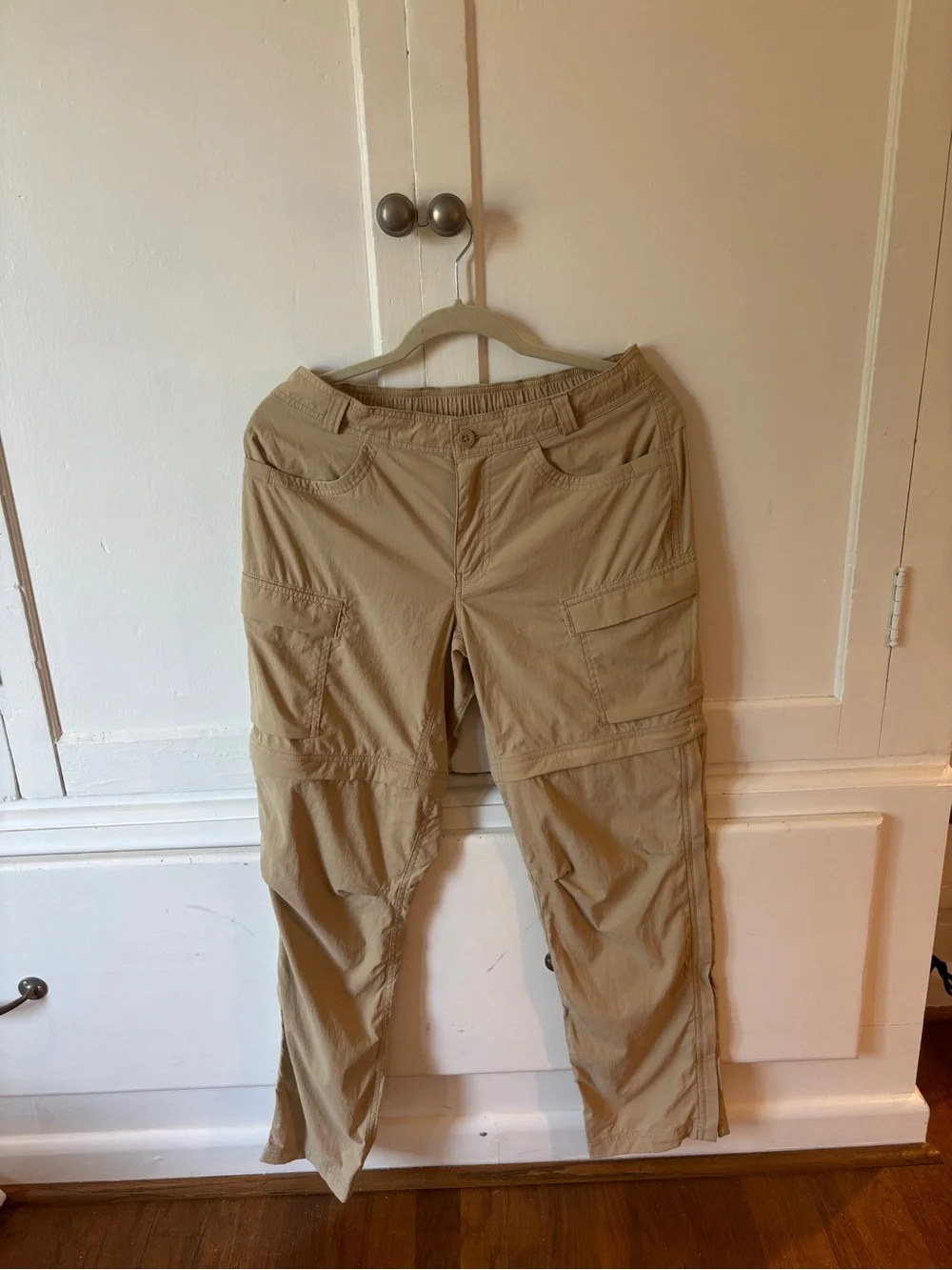REI Khaki Convertible Cargo Pants with Zip-Off Legs